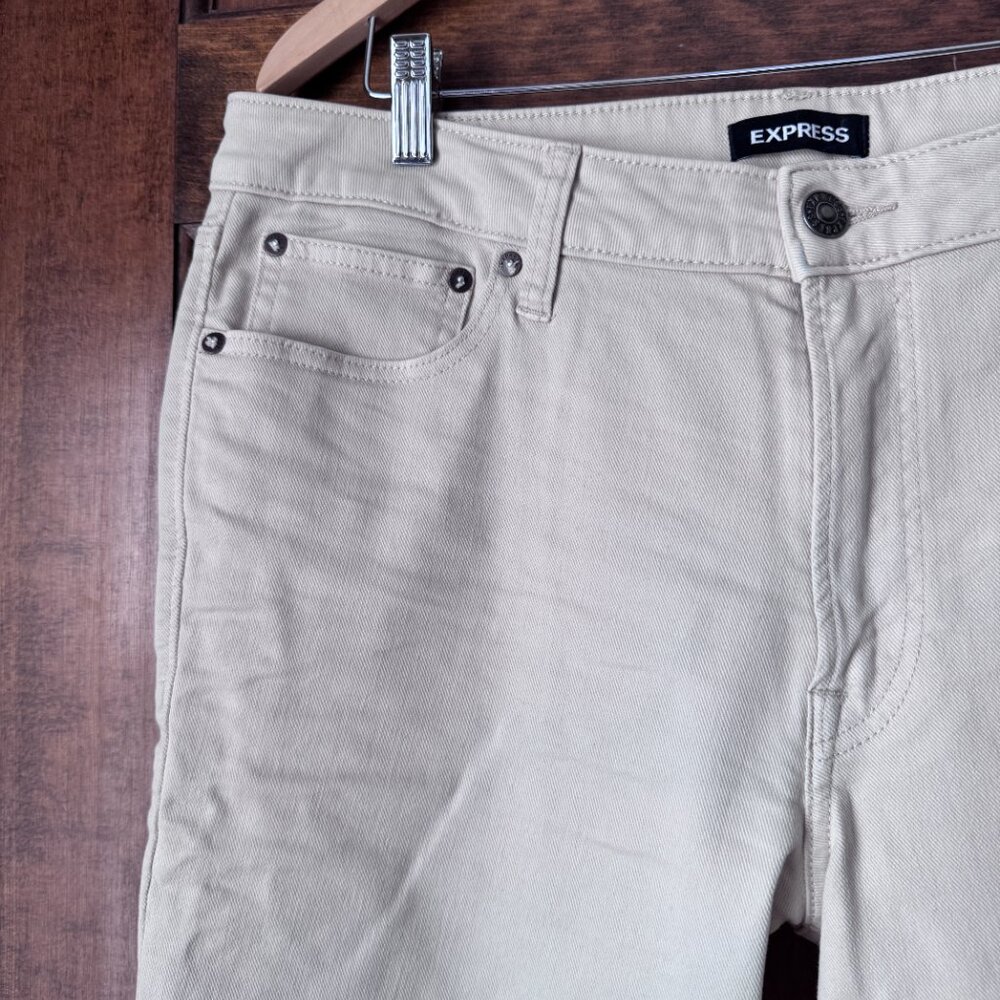 Express #5 Off White 5-Pocket Jeans 34 x 30 Slim - Picture 6 of 15